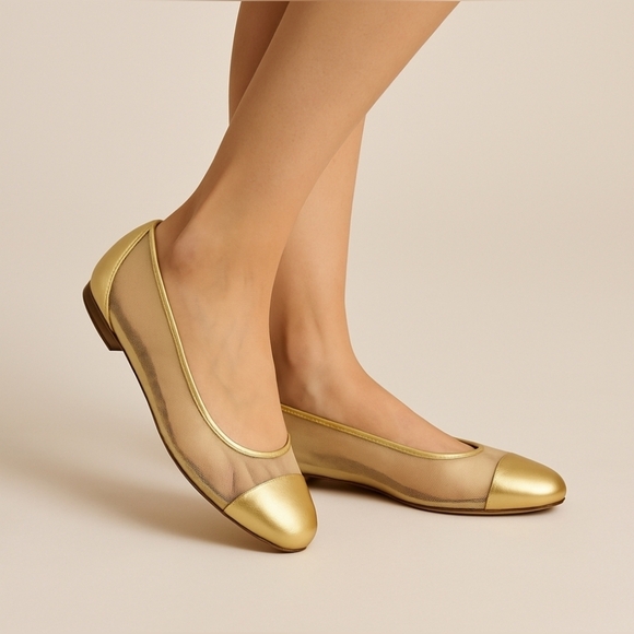 Andrea Pfister Womens flats Gold Size EU 41.5/10.5 US - Picture 1 of 11